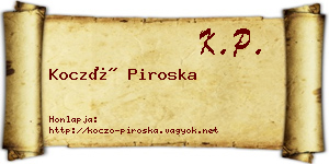 Koczó Piroska névjegykártya